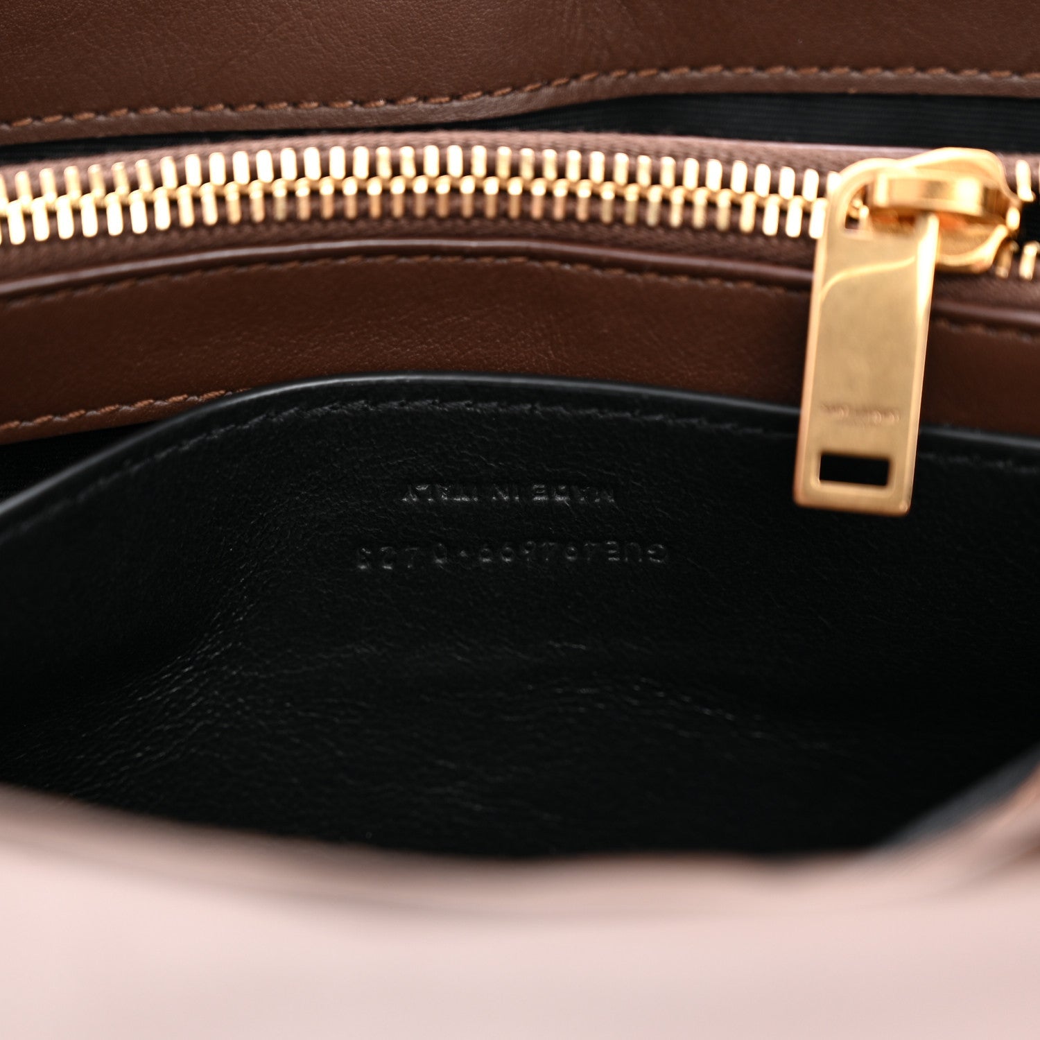 Saint Laurent Suede Calfskin Y Quilted Monogram Small Loulou Chain Satchel Bark Brown