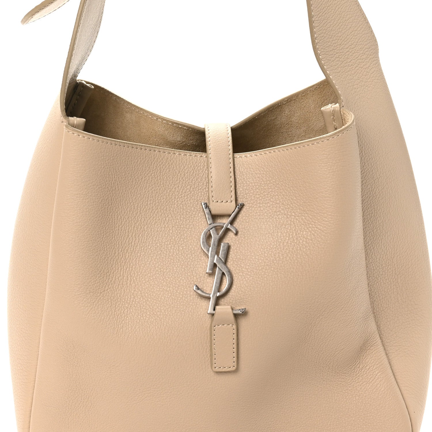 Saint Laurent Smooth Calfskin Small Le 5 A 7 Soft Hobo Sea Salt