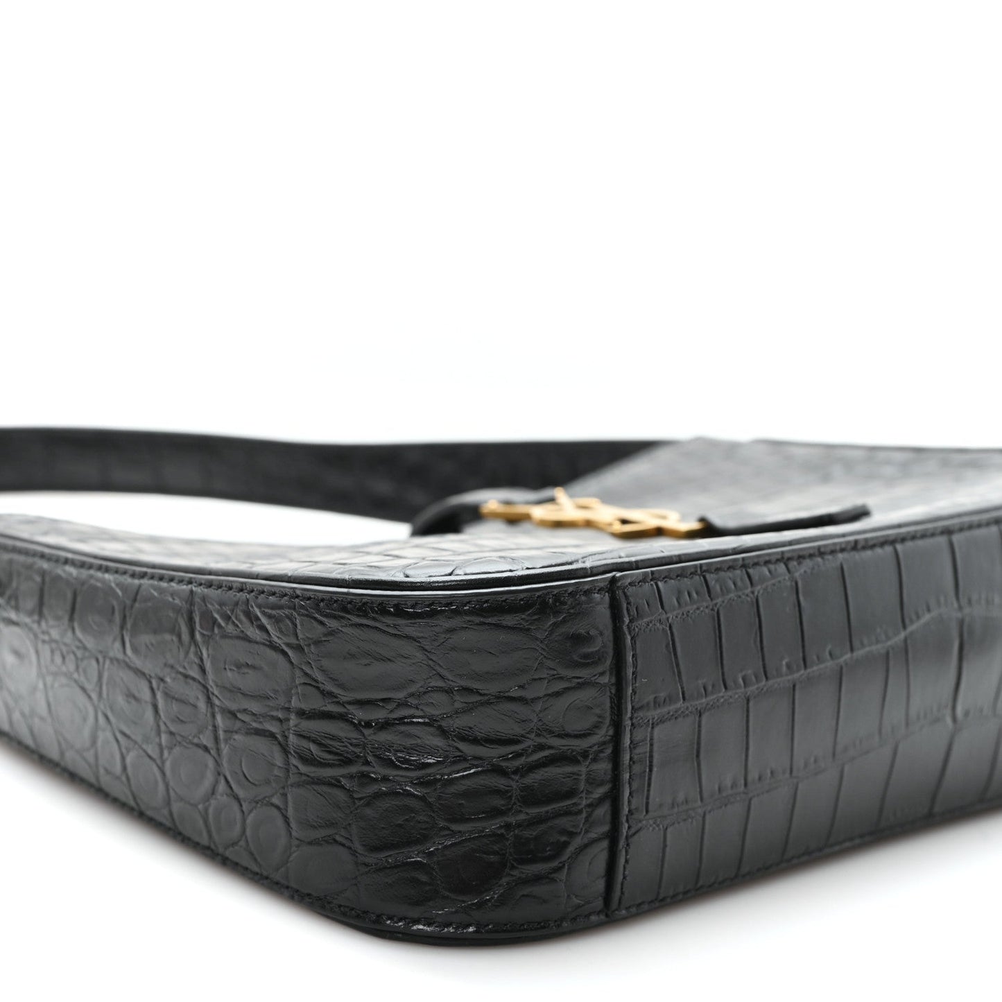 Saint Laurent Le 5 A 7 Hobo Bag Embossed Calfskin Black