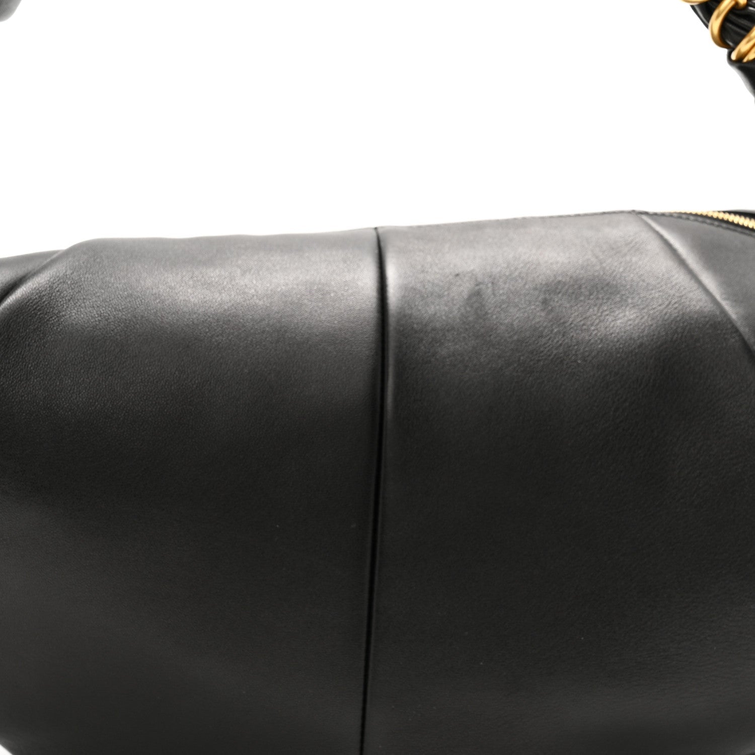 Saint Laurent Lambskin Small Amalia Hobo Black