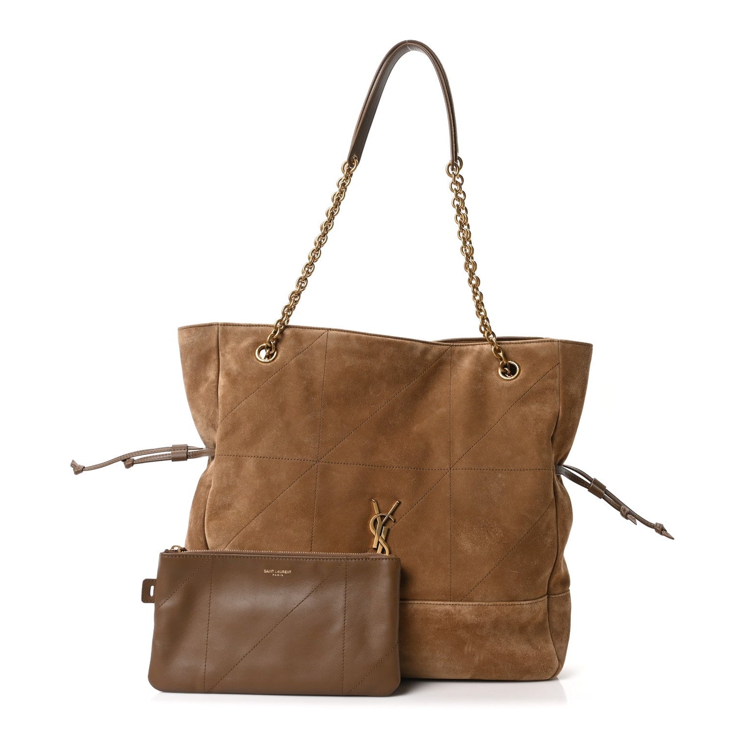 Saint Laurent Suede Medium Jamie Shopping Tote Golden Leaf