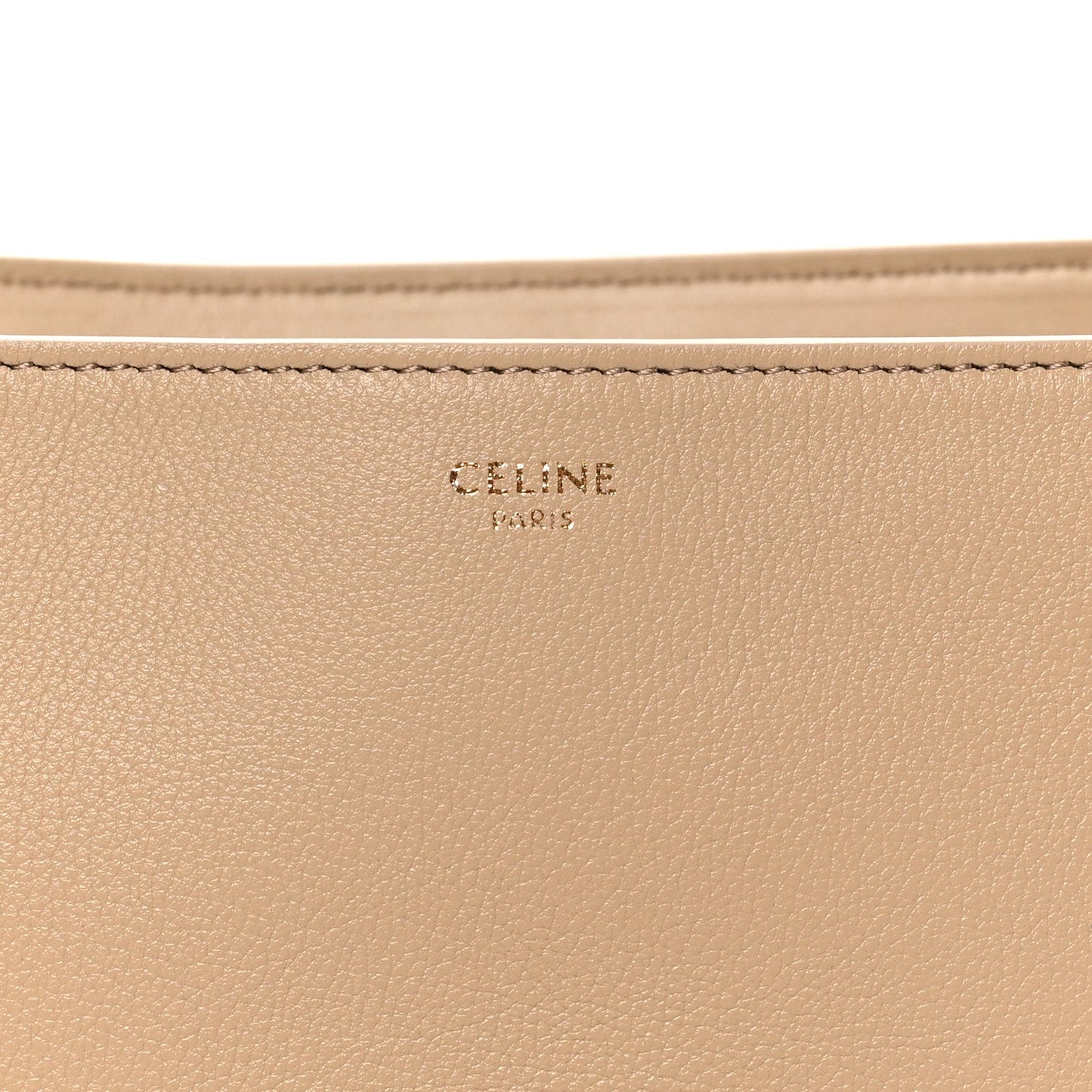 Beige grained calfskin interior with CELINE PARIS stamp