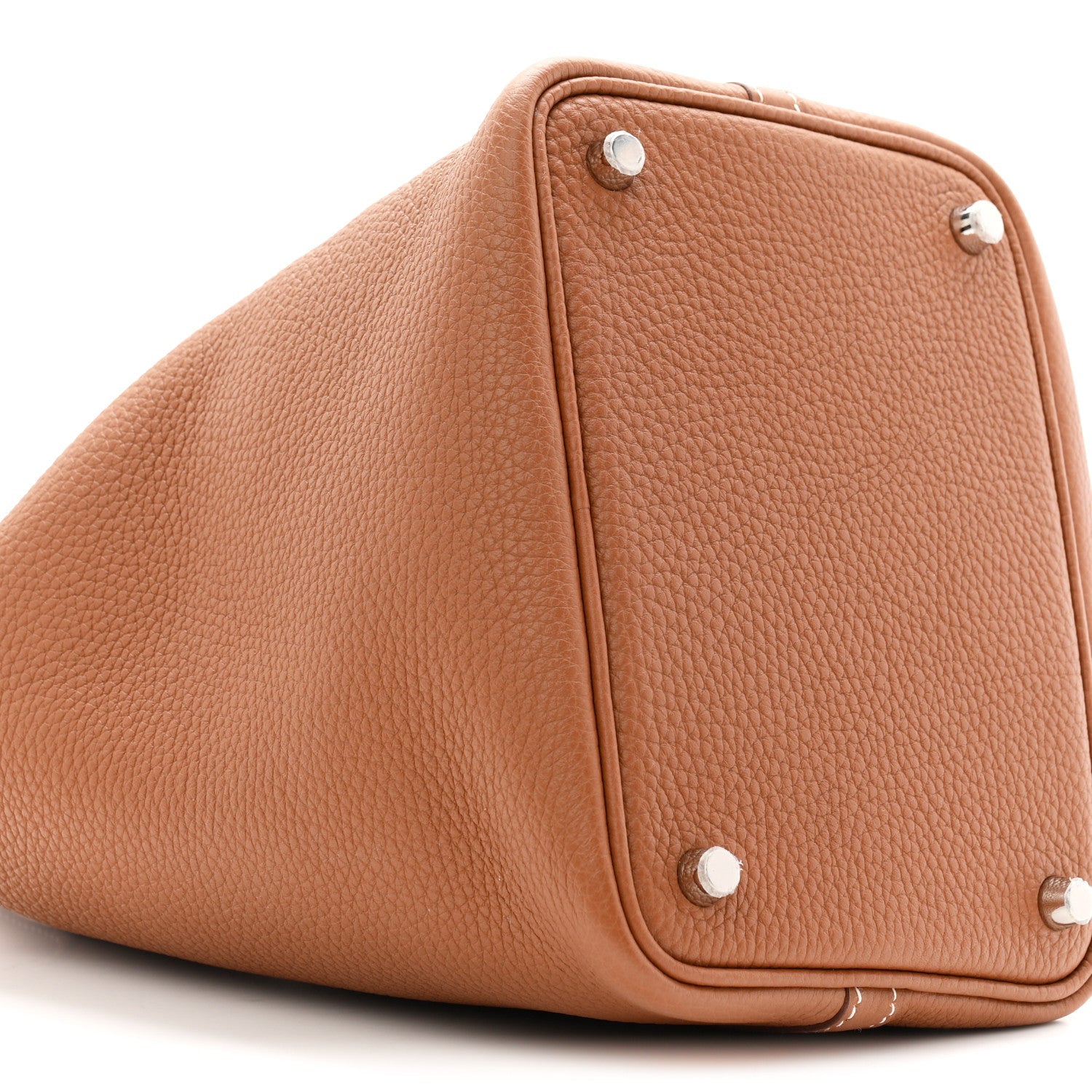Taurillon Clemence Leather Bucket Tote Bag 18 PM Brown
