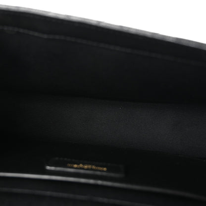 Saint Laurent Grain De Poudre Textured Matelasse Triquilt Medium Satchel Black