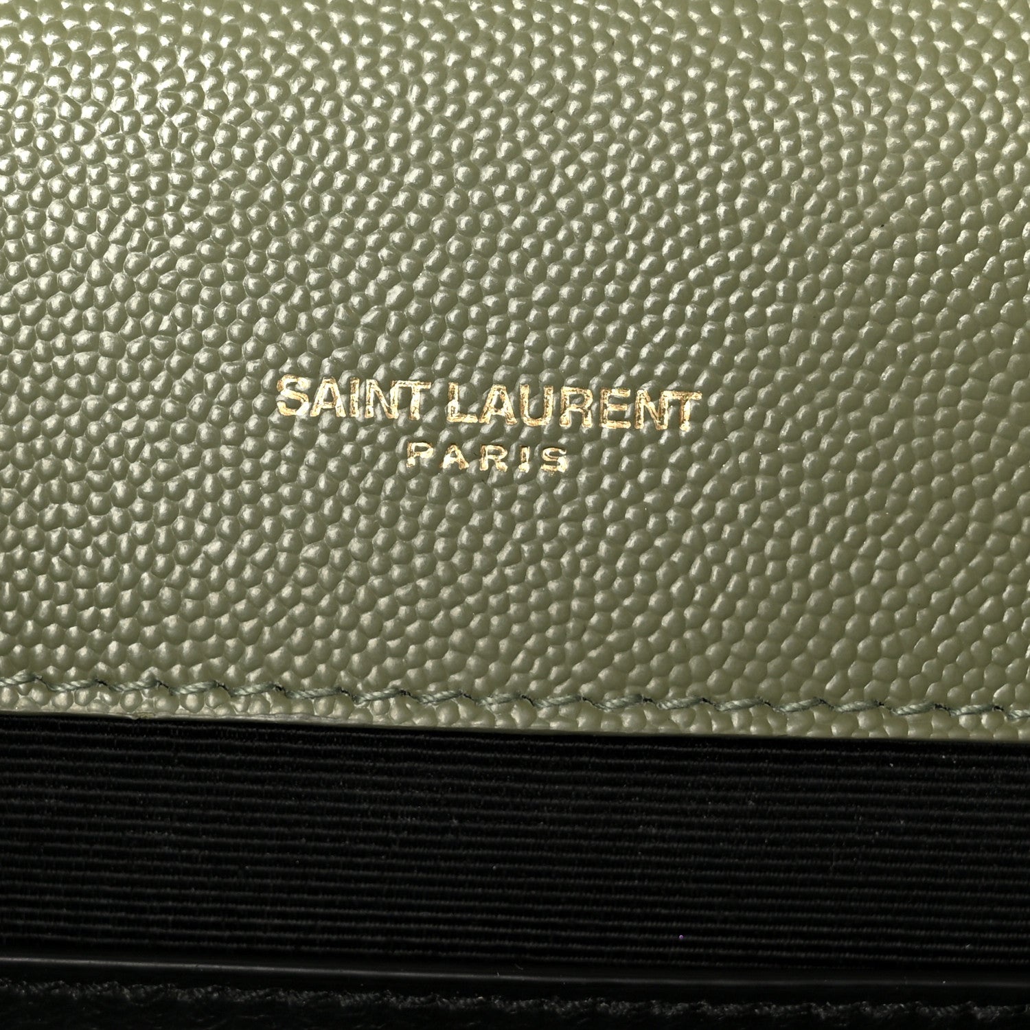 Saint Laurent Grain De Poudre Matelasse Triquilt Medium Monogram Satchel Light Sage