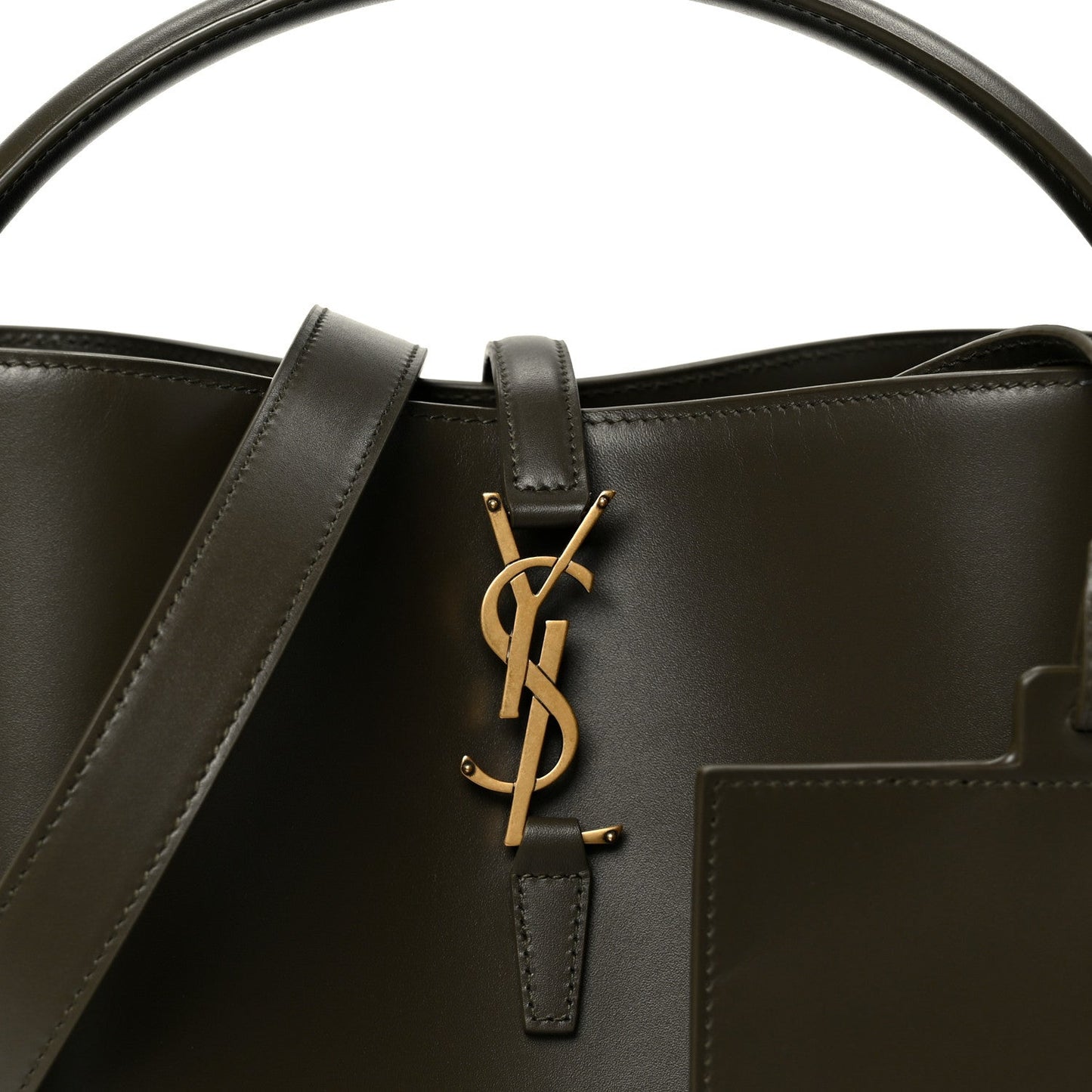 Saint Laurent Shiny Calfskin Le 37 Bucket Bag Arabica
