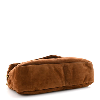 Saint Laurent Large Calypso Suede Shoulder Bag Caramel Cognac