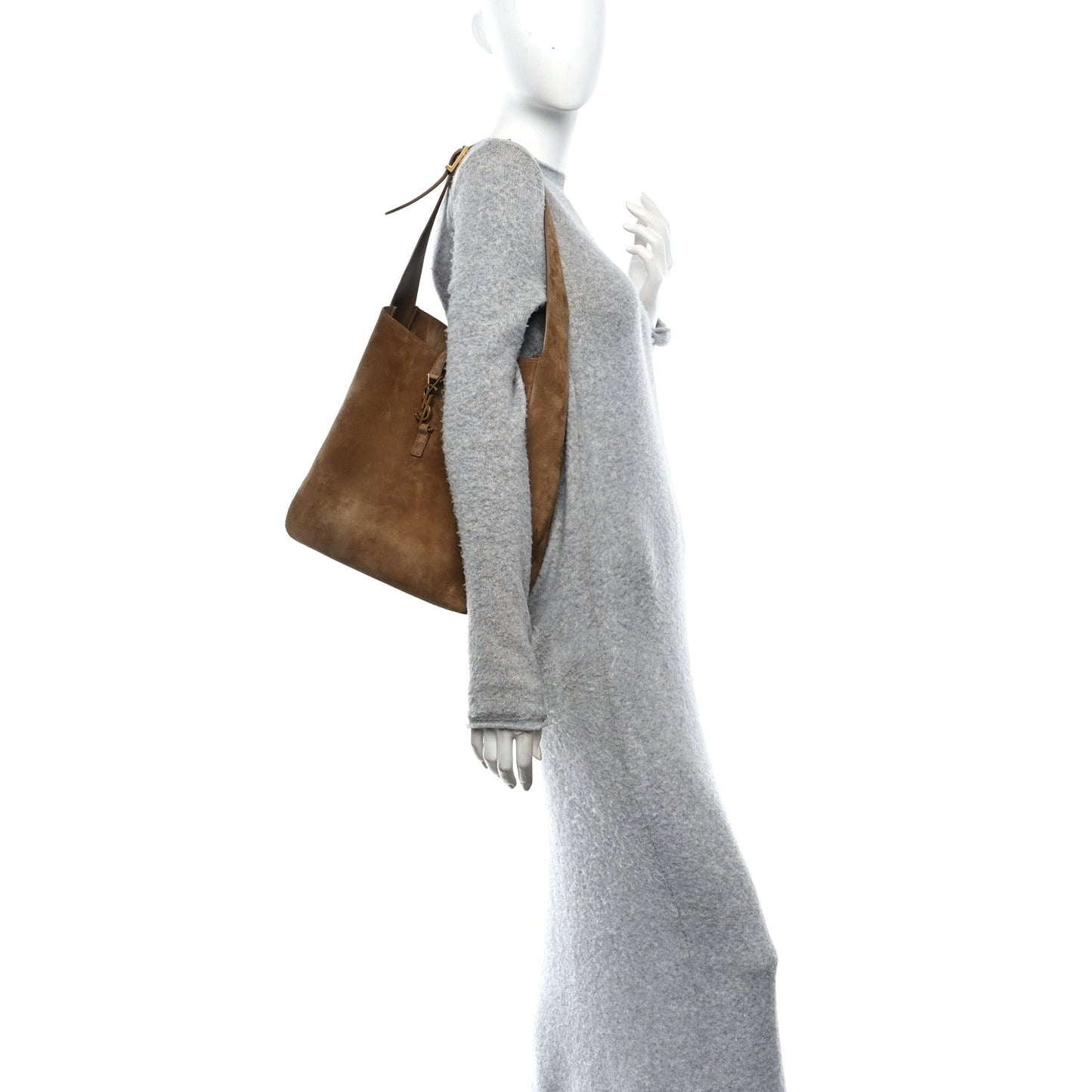 Saint Laurent Suede Large Le 5 A 7 Soft Hobo New Barley