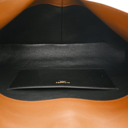 Saint Laurent Suede Large Cassandre Pouch On Chain Caramel Cognac