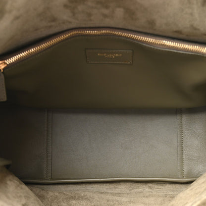 Saint Laurent Supple Calfskin Large Le 5 A 7 Soft Hobo Strong Moss