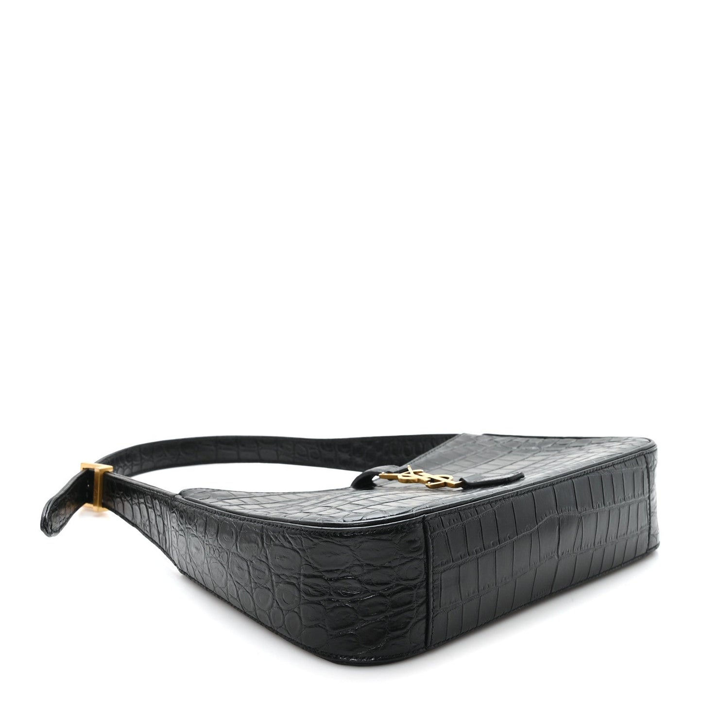 Saint Laurent Le 5 A 7 Hobo Bag Embossed Calfskin Black