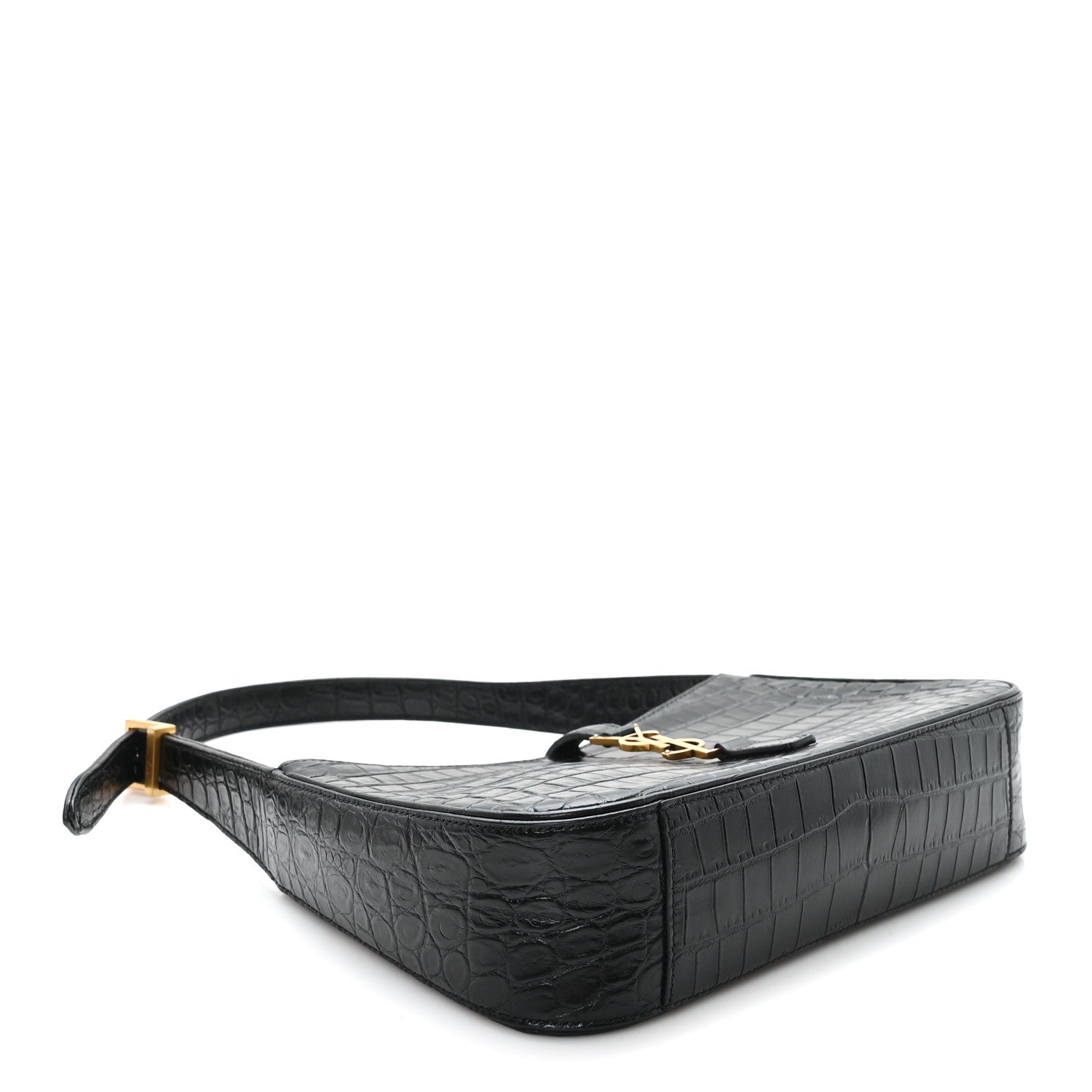 Saint Laurent Le 5 A 7 Hobo Bag Embossed Calfskin Black