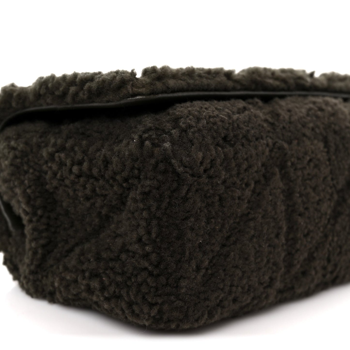 Saint Laurent Shearling Monogram Small Jamie Shoulder Bag Moss