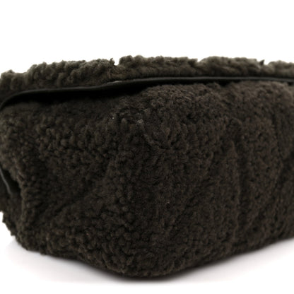 Saint Laurent Shearling Monogram Small Jamie Shoulder Bag Moss