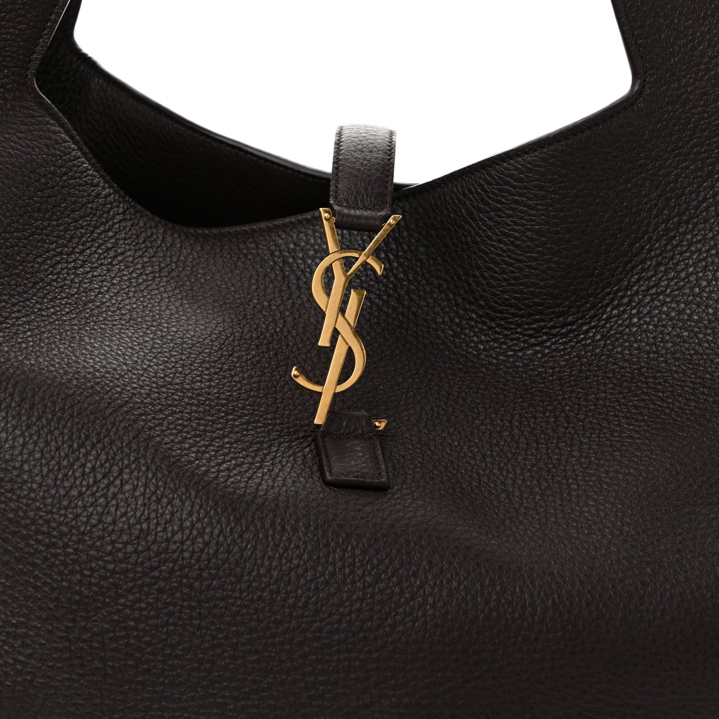 Saint Laurent Grained Deerskin Bea Tote Sweet Chocolate