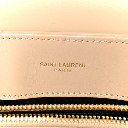 Saint Laurent Calfskin Y Quilted Monogram Small Loulou Chain Satchel Dark Beige
