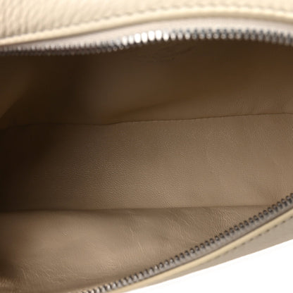 Loro Piana calfskin pouch interior with smooth lining and top zip opening