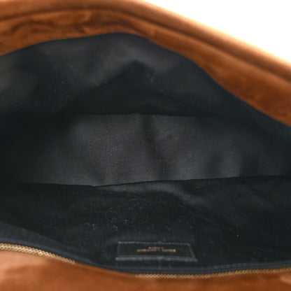 Saint Laurent Large Calypso Suede Shoulder Bag Caramel Cognac