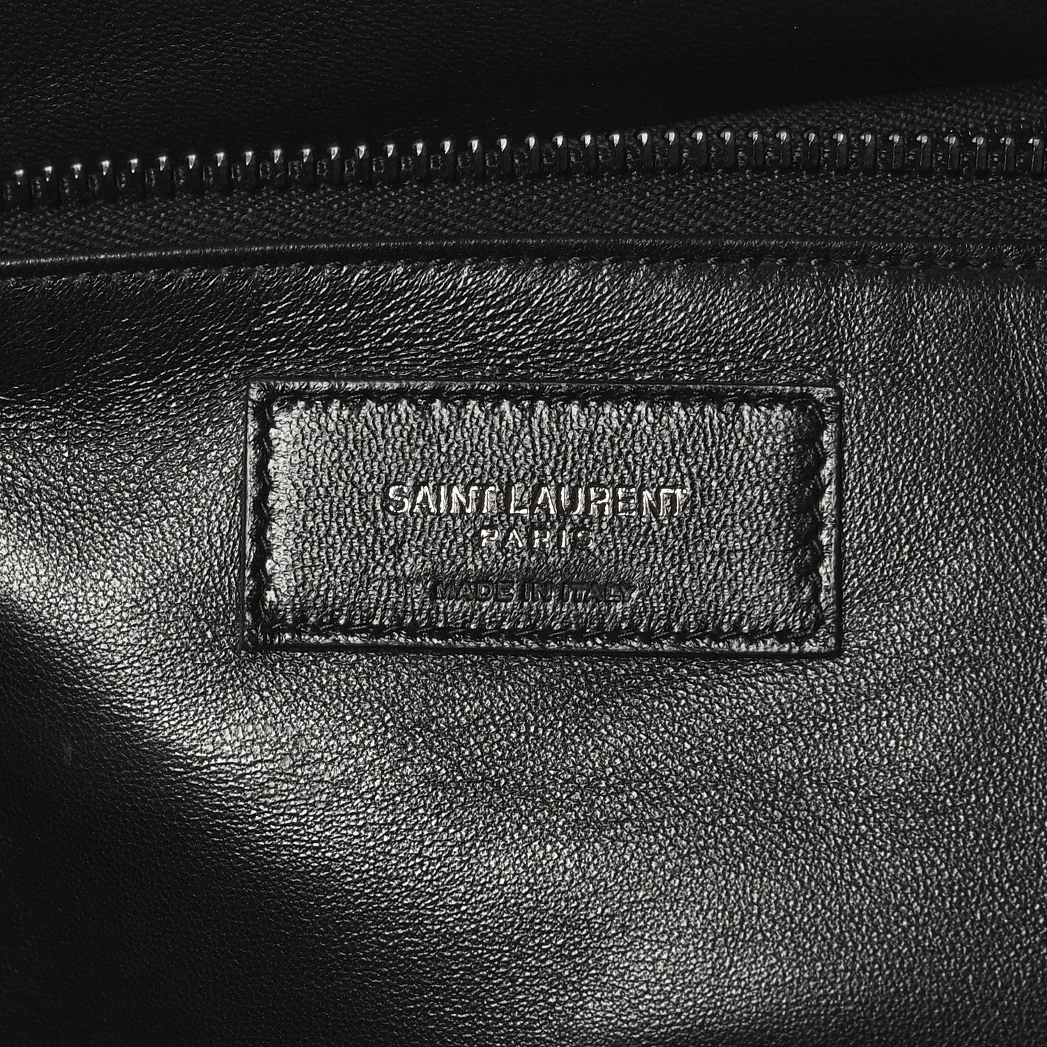 SAINT LAURENT Lambskin Wide Puffer Tote Black