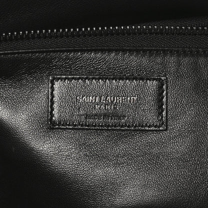 SAINT LAURENT Lambskin Wide Puffer Tote Black