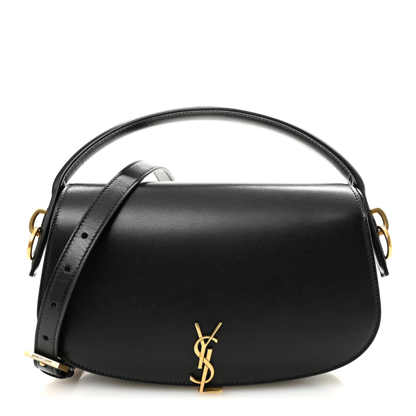 Saint Laurent Box Calfskin Voltaire Top Handle Crossbody Bag Black