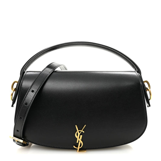 Saint Laurent Box Calfskin Voltaire Top Handle Crossbody Bag Black