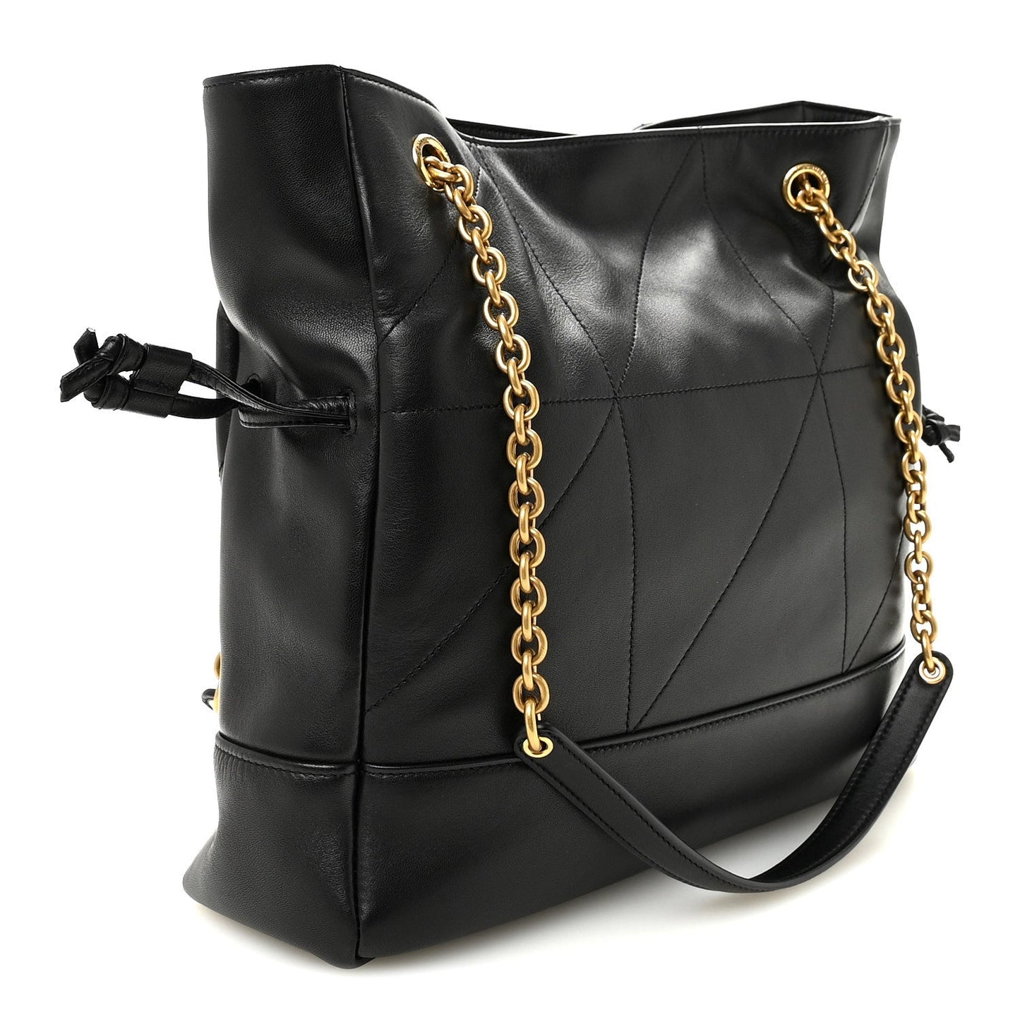 Saint Laurent Jamie Lambskin Small Shopping Tote Black