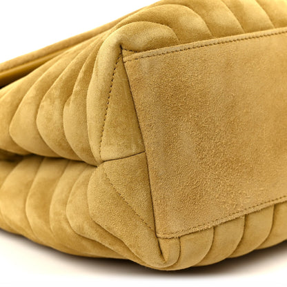 Saint Laurent Suede Y Quilted Monogram Medium Loulou Chain Satchel Chartreuse
