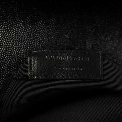 Saint Laurent Grain De Poudre Triquilt Monogram Large Satchel Black