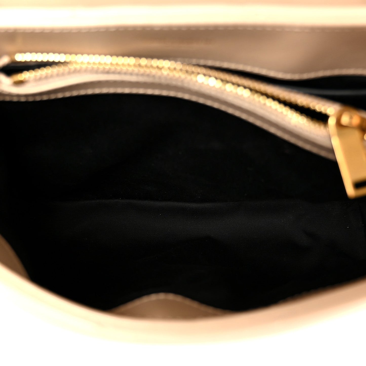 Saint Laurent Calfskin Y Quilted Monogram Small Loulou Chain Satchel Dark Beige