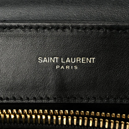 Saint Laurent Small Loulou Chain Satchel Calfskin Y Quilted Monogram Black