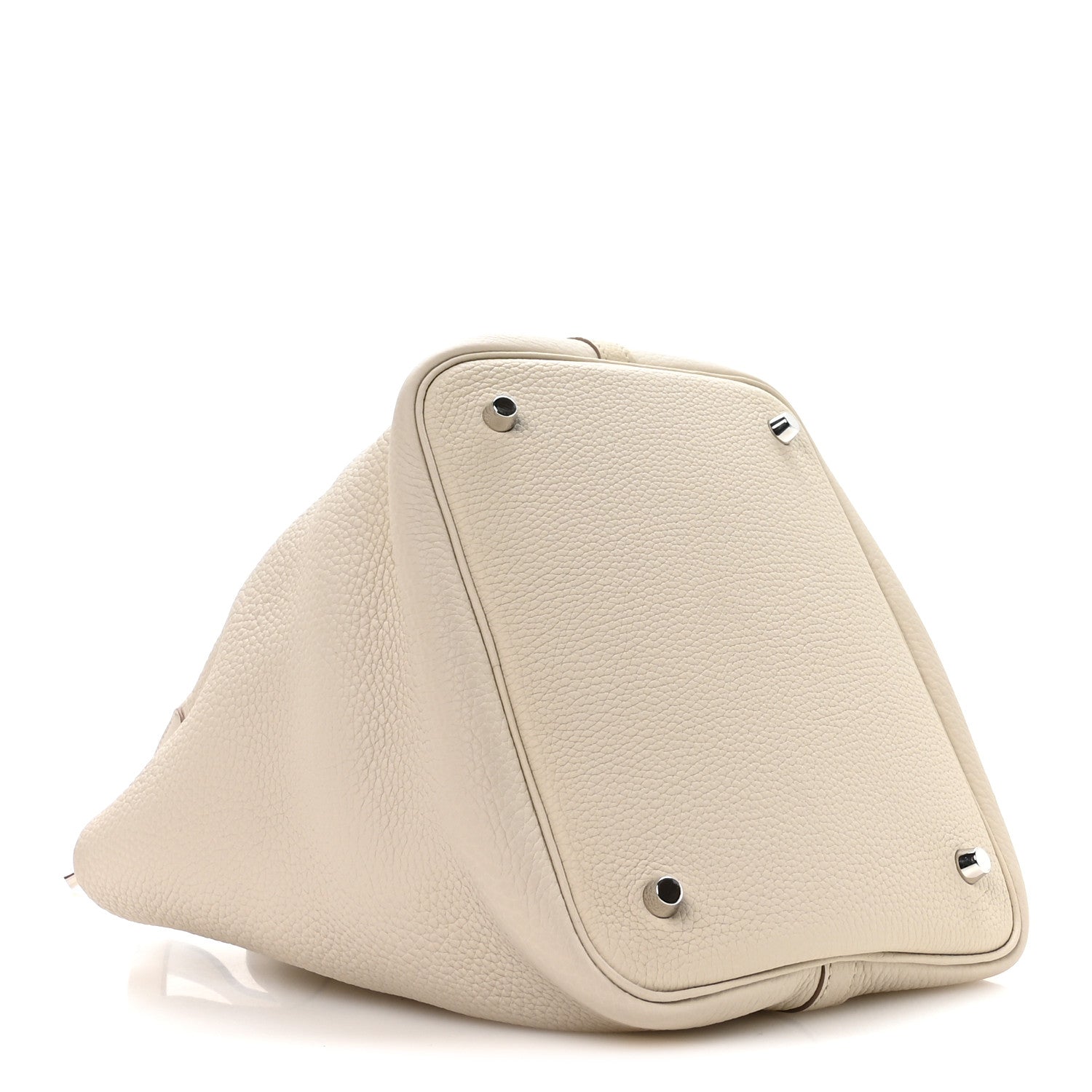 Taurillon Clemence Picotin Lock 22mm Tote Beton Ivory
