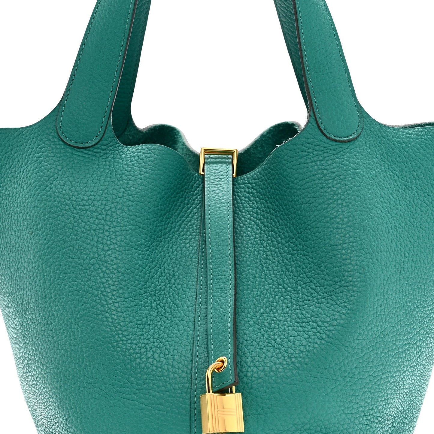 Picotin Lock 18 PM Tote in Green Clemence Leather