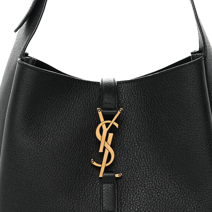 Saint Laurent Supple Calfskin Small Le 5 A 7 Soft Hobo Black