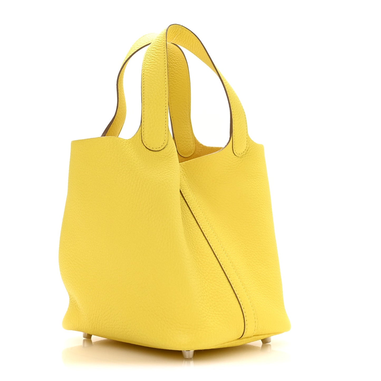 Taurillon Clemence Picotin Lock 18 PM Lime Leather Tote