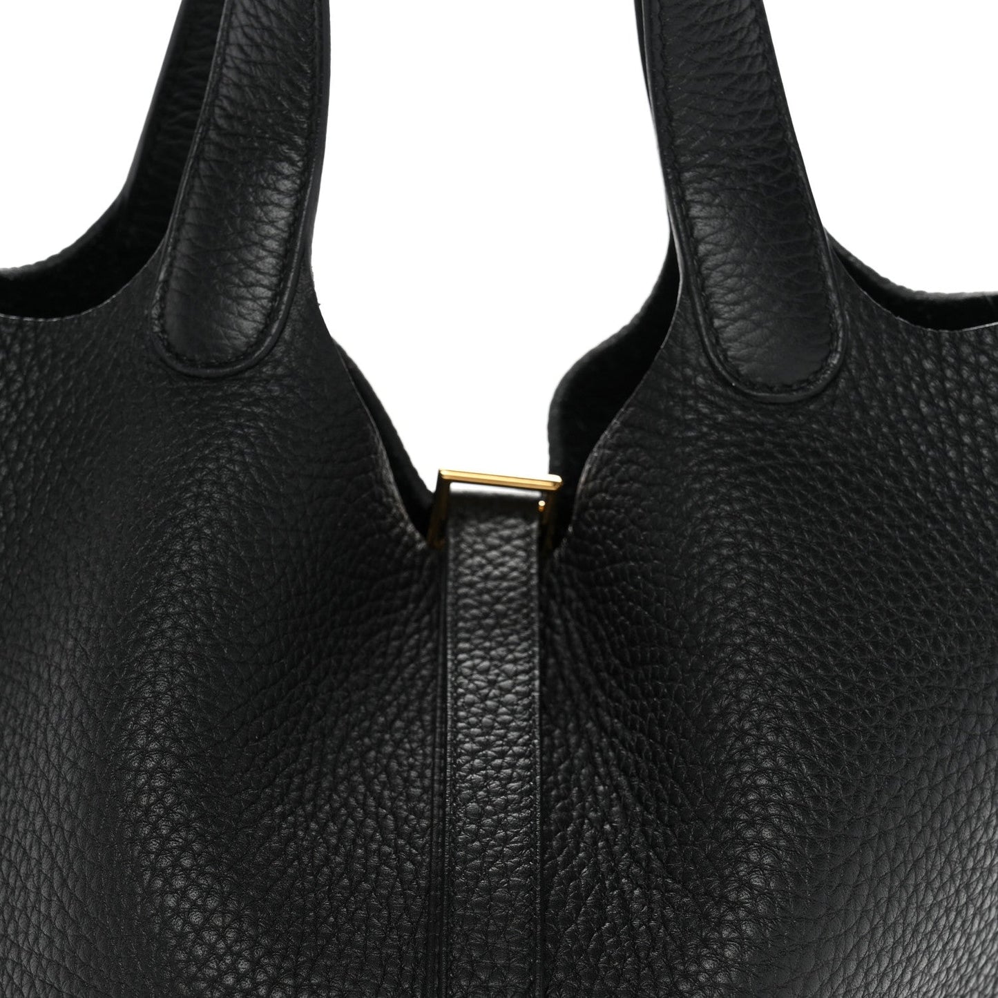 Taurillon Clemence Picotin Lock 18 PM Tote Black Calfskin Leather