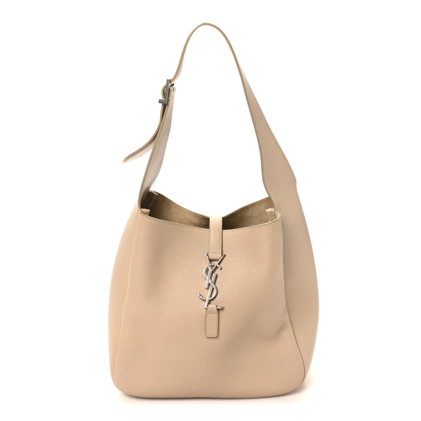 Saint Laurent Smooth Calfskin Small Le 5 A 7 Soft Hobo Sea Salt