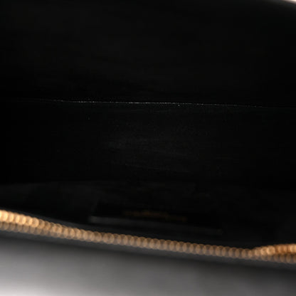 Saint Laurent Box Calfskin Monogram Large Solferino Shoulder Bag Black