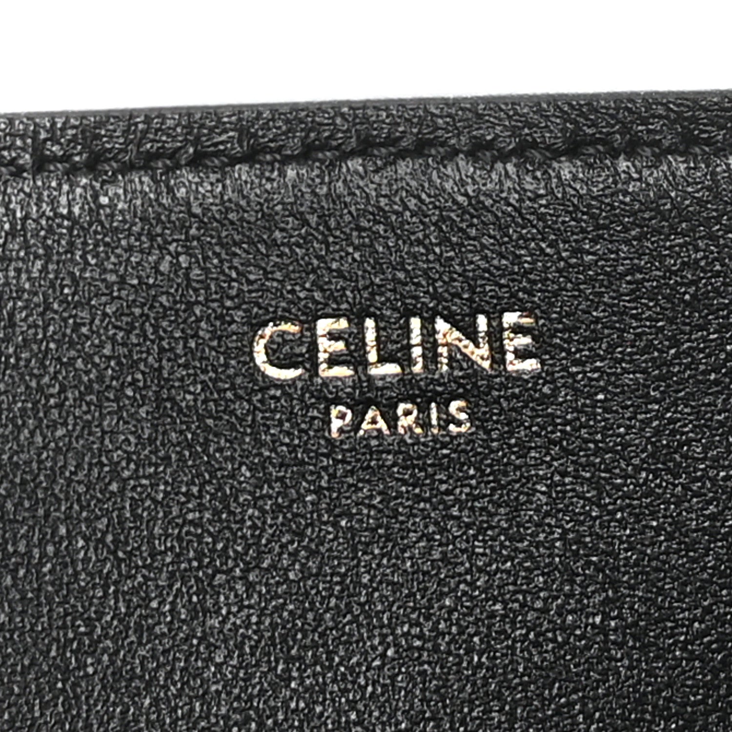 Black leather interior stamp reading “CELINE PARIS”