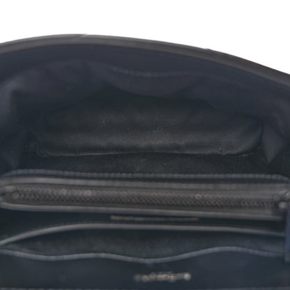 Saint Laurent Loulou Small Chevron Quilted Calfskin Chain Satchel Black