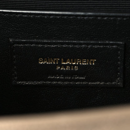 Saint Laurent Grain de Poudre Matelasse Medium Triquilt Satchel Dusty Grey