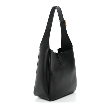 Saint Laurent Supple Calfskin Small Le 5 A 7 Soft Hobo Black