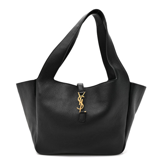 Saint Laurent Grained Deerskin Bea Tote Black