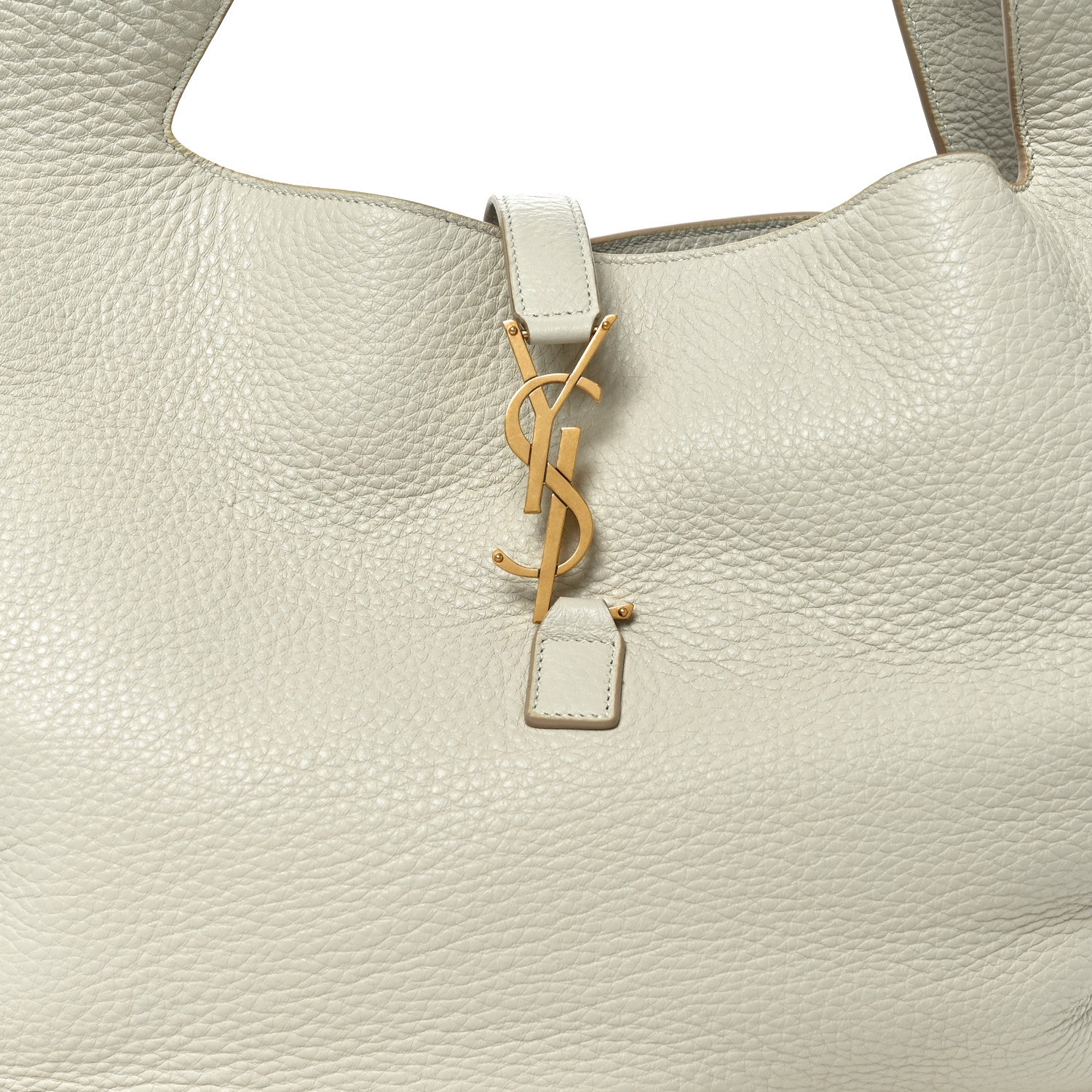 Saint Laurent Grained Deerskin Bea Tote Blanc Vintage
