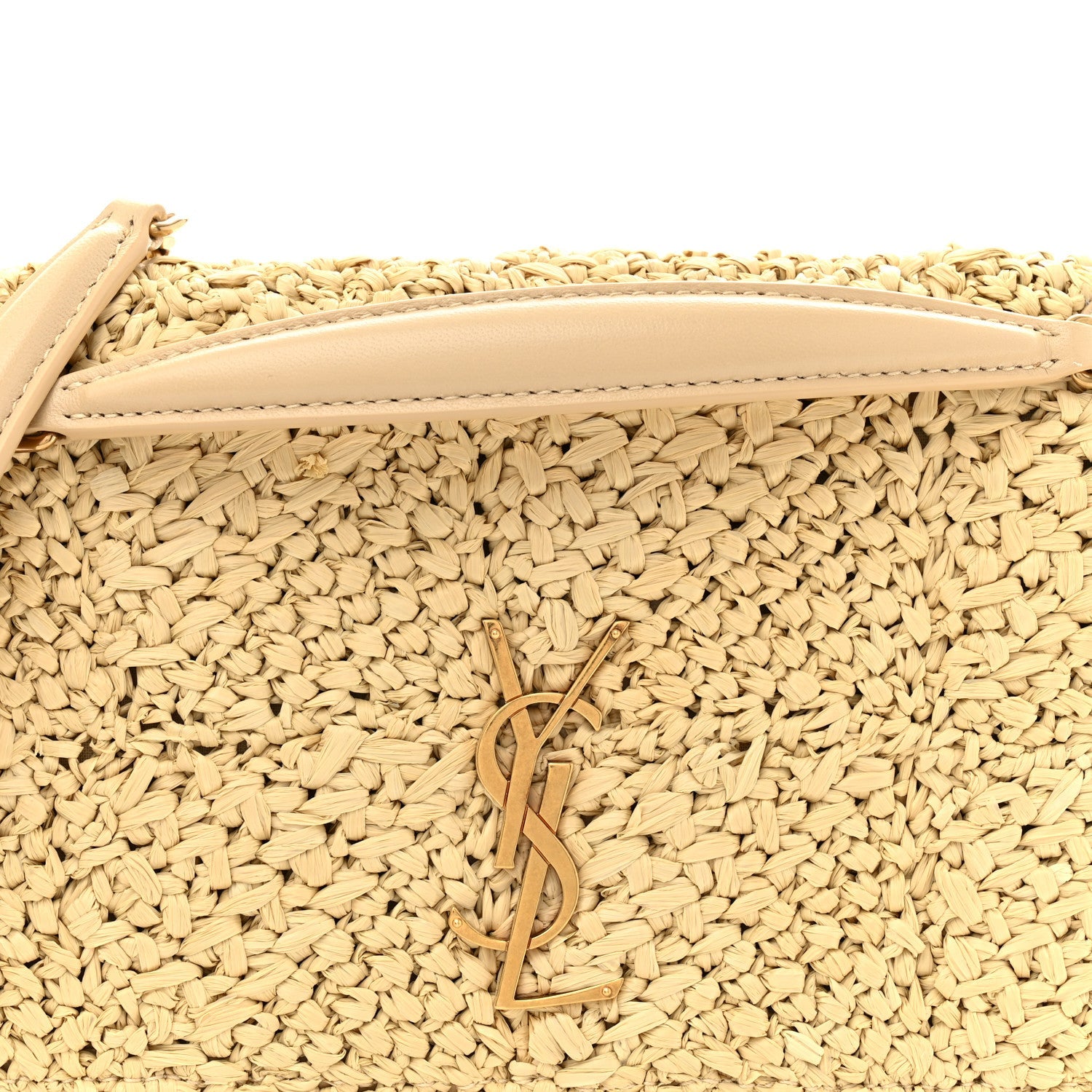 Saint Laurent Raffia Monogram Medium Jamie Shoulder Bag Natural Avorio