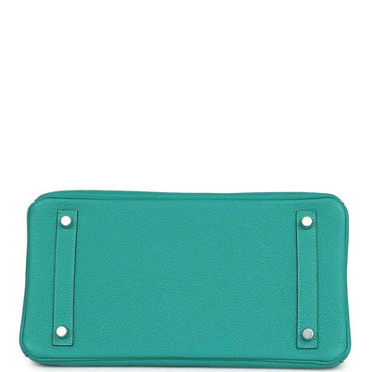 Green Togo leather Birkin base with metal studs on sides
