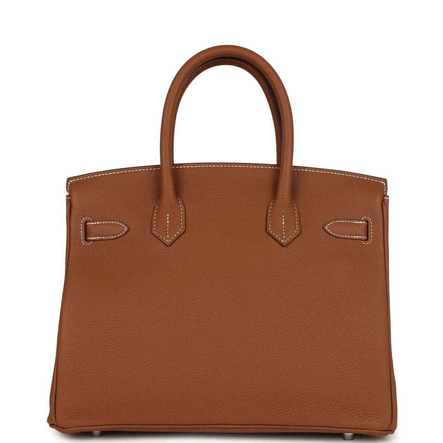 Timeless, elegant brown leather handbag with structured silhouette and refined stitching.