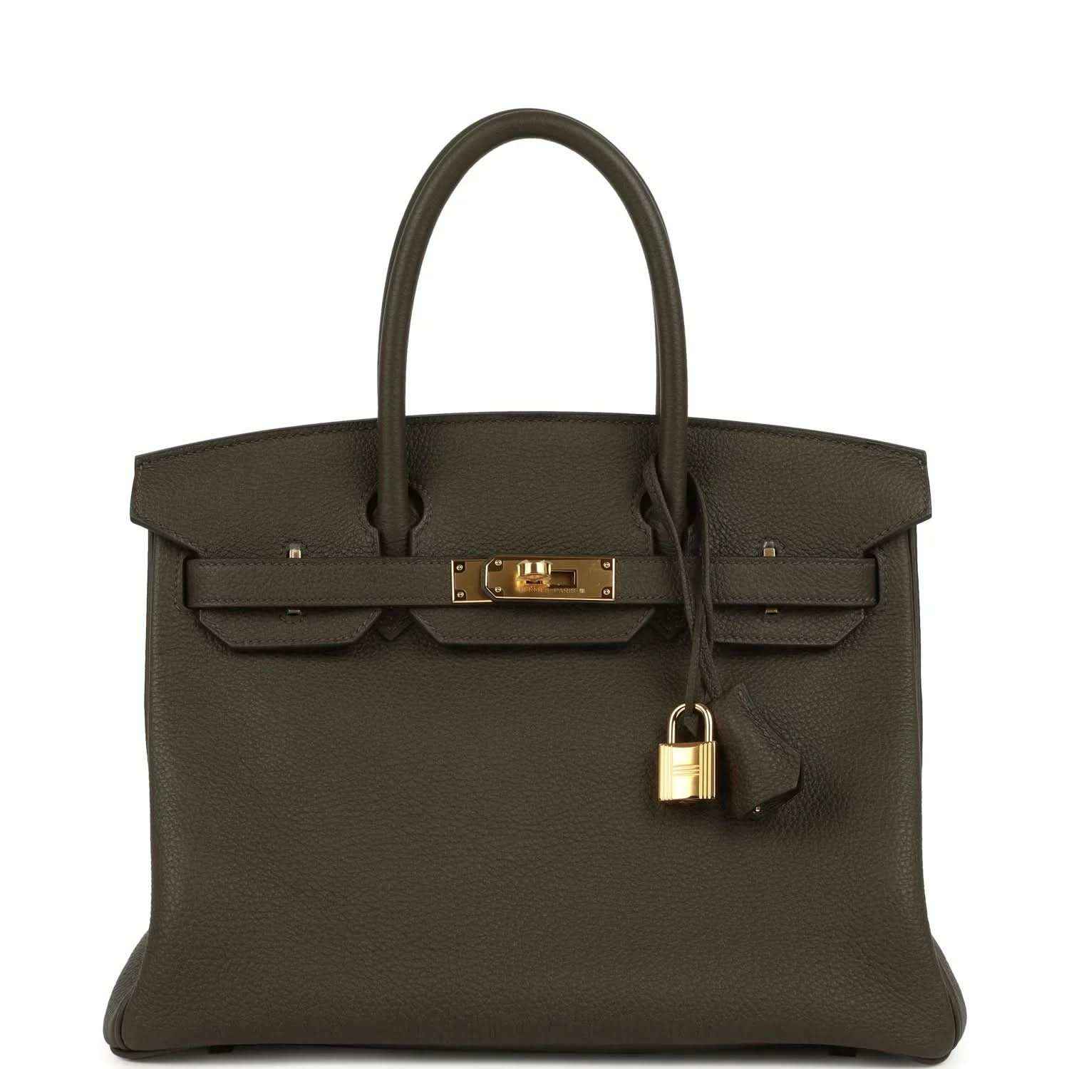 Timeless dark brown leather handbag with gold hardware, elegant and sophisticated style.