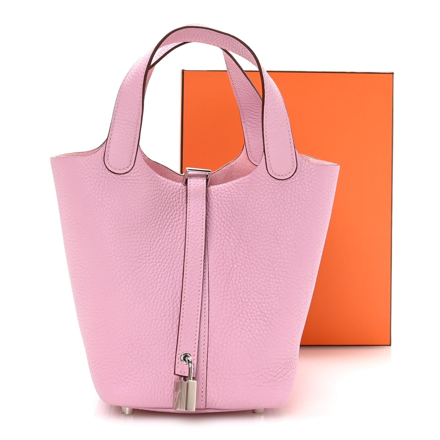 Taurillon Clemence Picotin Lock 18 PM Handbag in Rose Sakura
