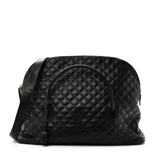 Saint Laurent ES Giant Calfskin Quilted Travel Bag Black